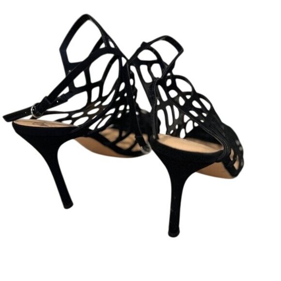 Express Womens Black Strappy High Stiletto Heel Sandals Size 8 - Picture 4 of 6